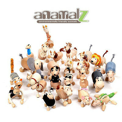 All Natural Anamalz Wood Figure Toy Farm Animals 24 Types Kids Toys