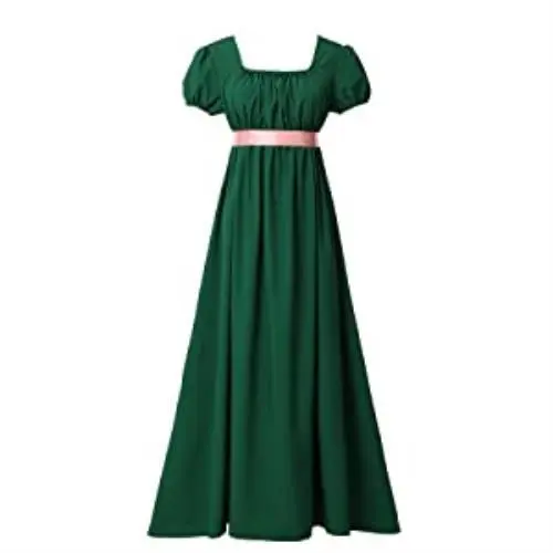 Regency Dark Blue Dress W/pink Sash For Women Ladies Size Small