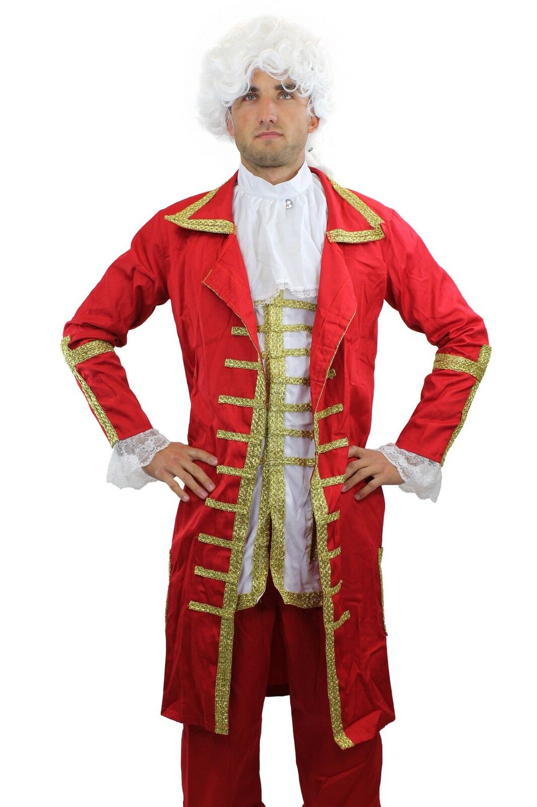 Red Baron: High Quality Men's Costume Baroque Mozart Aristocrat L015
